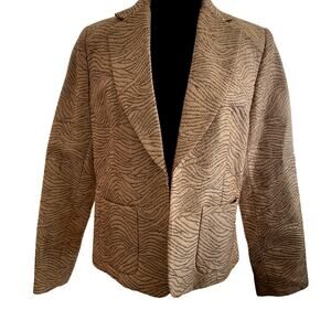 MELROSE  Vintage Y2K Gold Metallic/Black Exotic Print Women's Blazer 12